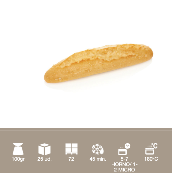 Bagetina sin Gluten Betina BERLYS - Caja de 25 unidades de 100 grs x unidad