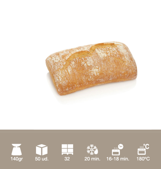 Bocata Rustico BERLYS - Caja de 50 unidades de 140 grs x unidad