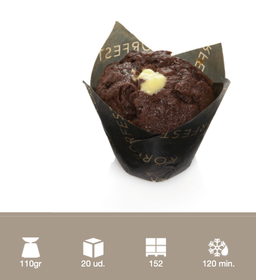 Muffin Bombon y Crema BERLYS - Caja de 20 unidades de 110 grs x unidad