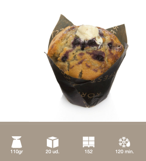 Muffin de Queso con Arandanos BERLYS - Caja de 20 unidades de 110 grs x unidad