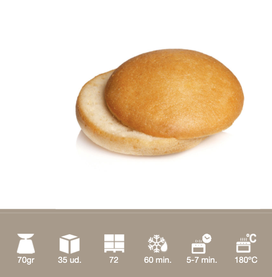 Pan de Hamburguesa sin Gluten BERLYS - Caja de 35 unidades de 70 grs x unidad