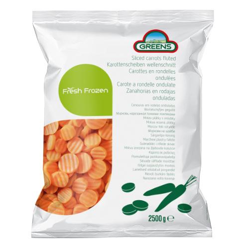 Vegetal Zanahoria Rodaja Ondulada IQF Congelado - Bolsa de 2,5 kgs